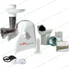 Мясорубка электрическая БЕЛВАР КЭМ-П2У-302-08 белый, 1500 Вт, 0.4 кг/мин, реверс, защита от перегрузки, насадки - 7