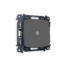 Комплект механизма 1-кл выключателя с подсветкой 5600K OMEGA Графит мягкое касание QUANT (OP9020, VM101, G14W) MO902015