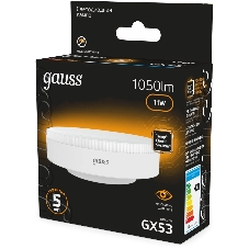 Лампа светодиодная Gauss 108008111 11Вт цок.:GX53 таблетка 220B св.свеч.бел.теп. (упак.:10шт)