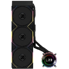 Система жидкостного охлаждения Lian-Li HydroShift II LCD-C 360TL ARGB Soc-AM5/AM4/1700/1851 черный 4-pin 33dB Al+Cu LCD Ret (G89.GHS2LCD36TB.R0)