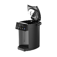 Термопот BQ TP5001 Black. Мощность 1600 Вт/Объем 5 л/Сенсорный LED-дисплей/Поддержание температуры/Функция дехлорирования/Регулировка темперы от 40 до 90 'C/Система защиты: от перегрева, от включения без воды, блокировка подачи воды/Внутренняя колба из нержавеющей стали AISI 304/Съемная крышка/Ручка для переноски/Электрическая помпа/Длина шнура 0.85 м