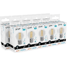 Лампа филам. Gauss Filament 10Вт цок.:E27 шар св.свеч.бел.нейт. (упак.:10шт) (52220)