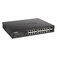 Коммутатор D-Link DES-1018MPV2, 16×100 Мбит/с + 2×1 Гбит/с Combo, неуправляемый