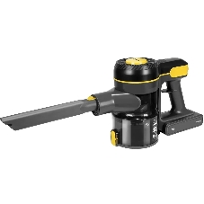 Пылесос вертикальный Centek CT-2573 черный/желтый, питание от аккумулятора, 215 Вт, уборка сухая, пылесборник 0.8 л, работа от АКБ max 45 мин