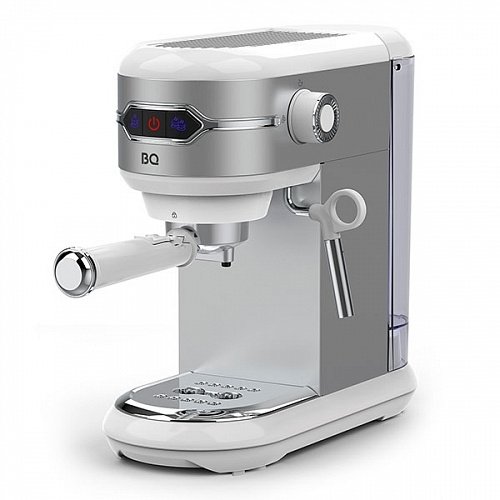 Кофеварка эспрессо BQ CM3001 стальной/белый, исп. кофе - молотый, 1 л, 1450 Вт, 15 Бар.