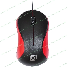 Мышь проводная Oklick 115S черный/красный, 1200 dpi, USB, кнопки - 3