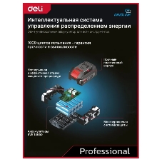 Дрель-шуруповерт Deli DE-CZ20-1D2, 20 В, 2 Ач, 70 Нм, бесщеточный, ударный