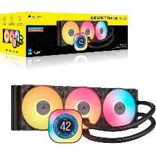 Система жидкостного охлаждения Corsair iCUE LINK TITAN 360 RX LCD (360мм, черный, RGb/ Fans: 3x120мм, 73.5CFM, 36dBA, 2100RPM/ S: 1851, 1700, AM5, AM4)