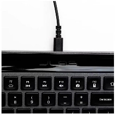 Клавиатура JLab Epic Keyboard гибридная, USB Type-A, Bluetooth, радиоканал, серый