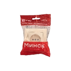 Розетка EKF Минск ERR10-022-200 1-м СП 10А IP20 без заземления, с защитными шторками, бежевый