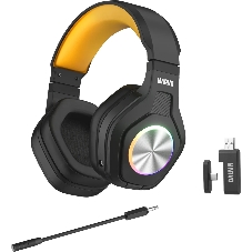 Гарнитура MARVO HG9084W Pulz 80W чёрный, беспроводная + проводная, радиоканал, до 50 ч, подсветка, совместимость с PS5, Xbox