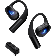 Гарнитура ASUS ROG Cetra Open Wireless Gaming Earbuds чёрный, беспроводная, радиоканал, до 16 ч, подсветка, совместимость с PS5
