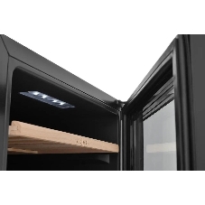 Винный шкаф ZÜGEL ZCWF521DB черный, 127 л, 2 отсека, 52 бут., класс A+