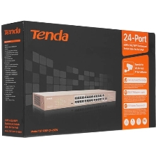 Коммутатор Tenda TEF1126P-24-250W, 24×100 Мбит/с PoE + 1×1 Гбит/с Uplink + 1×1 Гбит/с SFP (комбо), неуправляемый