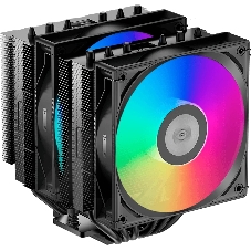 Кулер для процессора/CPU Cooler PCCooler RT620 ARGB BK (250W, 4-pin PWM, 157мм, Al/Cu, 6x6мм, 2x120мм, 73.32CFM, 34.9dBA, 2200RPM, S: 1851/1700/1200/115X, AM5/AM4, черный)