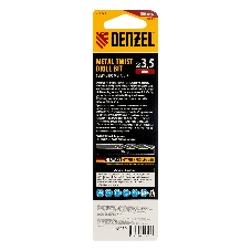 Сверло спиральное по металлу Denzel 3,5 x 70мм, Р6М5, Golden Tip, многогранная заточка, 2 шт.