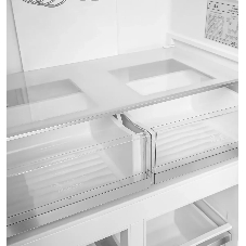 Холодильник LEX LCD450BmID синий металлик трехкамерный 288/129л морозилка снизу, No Frost, Side-by-Side