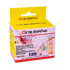 Картридж струйный Colouring CG-CLI-521Y желтый с чипом водный (9 мл) для Canon IP3600/IP4600/MP540/MP550/MP620/MP630/MP980