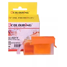 Картридж струйный Colouring CG-CLI-521Y желтый с чипом водный (9 мл) для Canon IP3600/IP4600/MP540/MP550/MP620/MP630/MP980