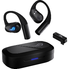 Гарнитура ASUS ROG Cetra Open Wireless Gaming Earbuds чёрный, беспроводная, радиоканал, до 16 ч, подсветка, совместимость с PS5