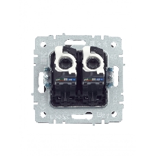 Розетка компьютерная двойная IEK BRITE РК10-2-БрС RJ45 кат.5E сталь