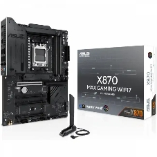 Материнская плата ASUS X870 MAX GAMING WIFI7, AM5, AMD X870, 4xDDR5, 4xSATA, 3xM.2, 1xPCIe 5.0 x16, 2xPCIe 4.0 x16, 1xPCIe x1, 1xHDMI, 2xUSB-C 40Gbps (USB4), 1xUSB-A 10Gbps, 3xUSB-A 5Gbps, 4xUSB-A 2.0, 1x2.5Gb LAN, Wi-Fi 7, Bluetooth 5.4, 3x3.5 мм, 7.1, ATX