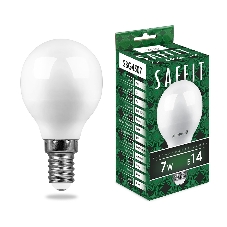 Лампа светодиодная SAFFIT SBG4507 (55123) 7Вт Е14 дневной матовый шар Лампа светодиодная SAFFIT SBG4507 (55123) 7Вт Е14 дневной матовый шар