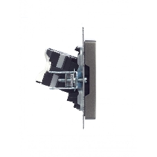 Розетка компьютерная двойная IEK BRITE РК10-2-БрС RJ45 кат.5E сталь