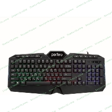 Клавиатура проводная PERFEO (PF_B3410) VISION Multimedia, GAME DESIGN, подсв. 3 цвет USB, черн