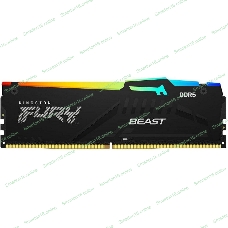 Оперативная память Kingston Fury Beast, DDR5, 16Gb (1x16GB), 6000MHz, CL36, DIMM, с радиатором, RGB, черный