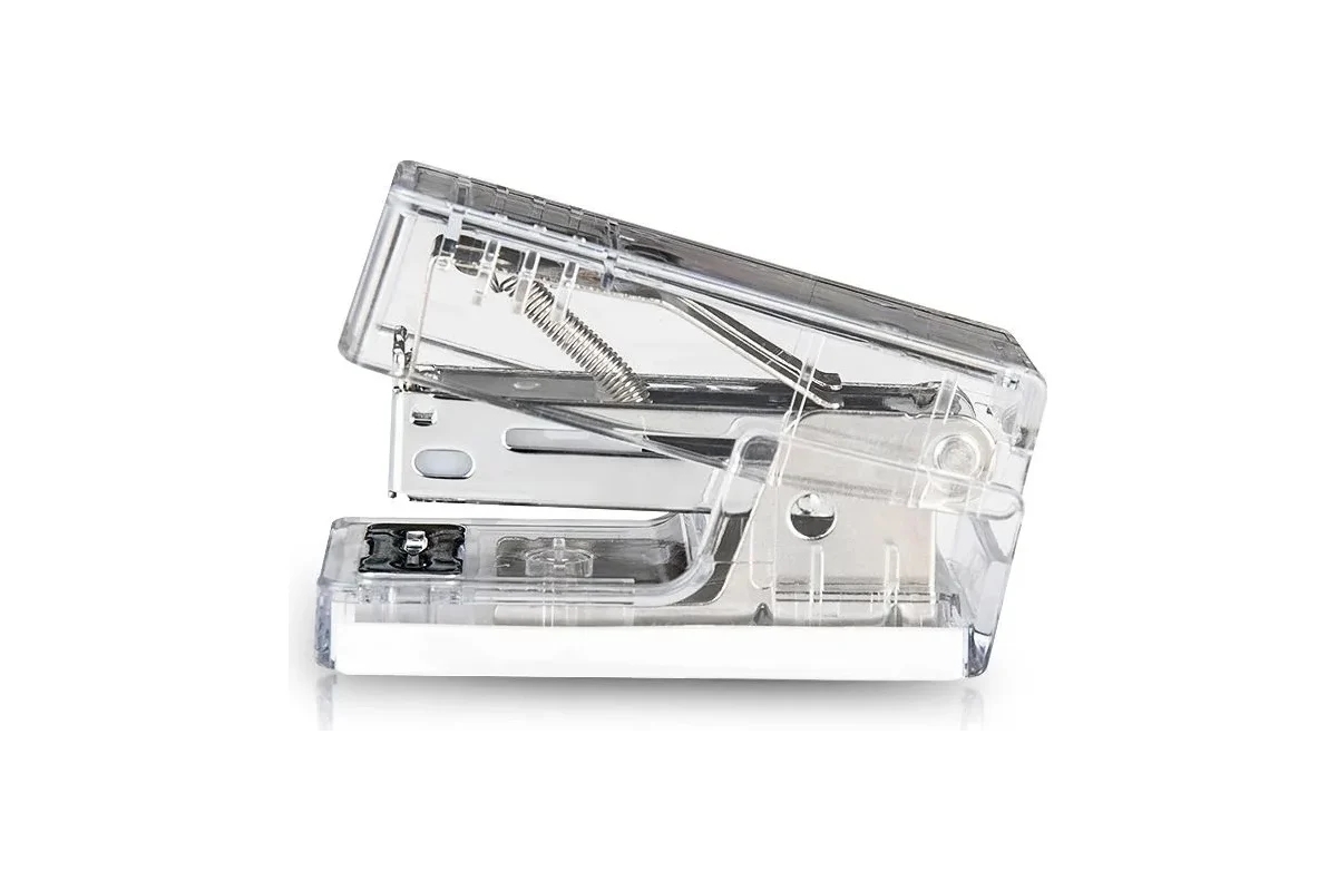 Степлер Deli NS083F-TR Nusign 24/6 26/6 (12листов) прозрачный 50скоб коробка