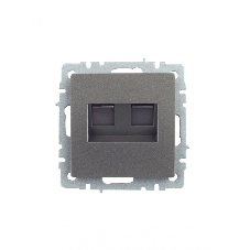 Розетка компьютерная двойная IEK BRITE РК10-2-БрС RJ45 кат.5E сталь
