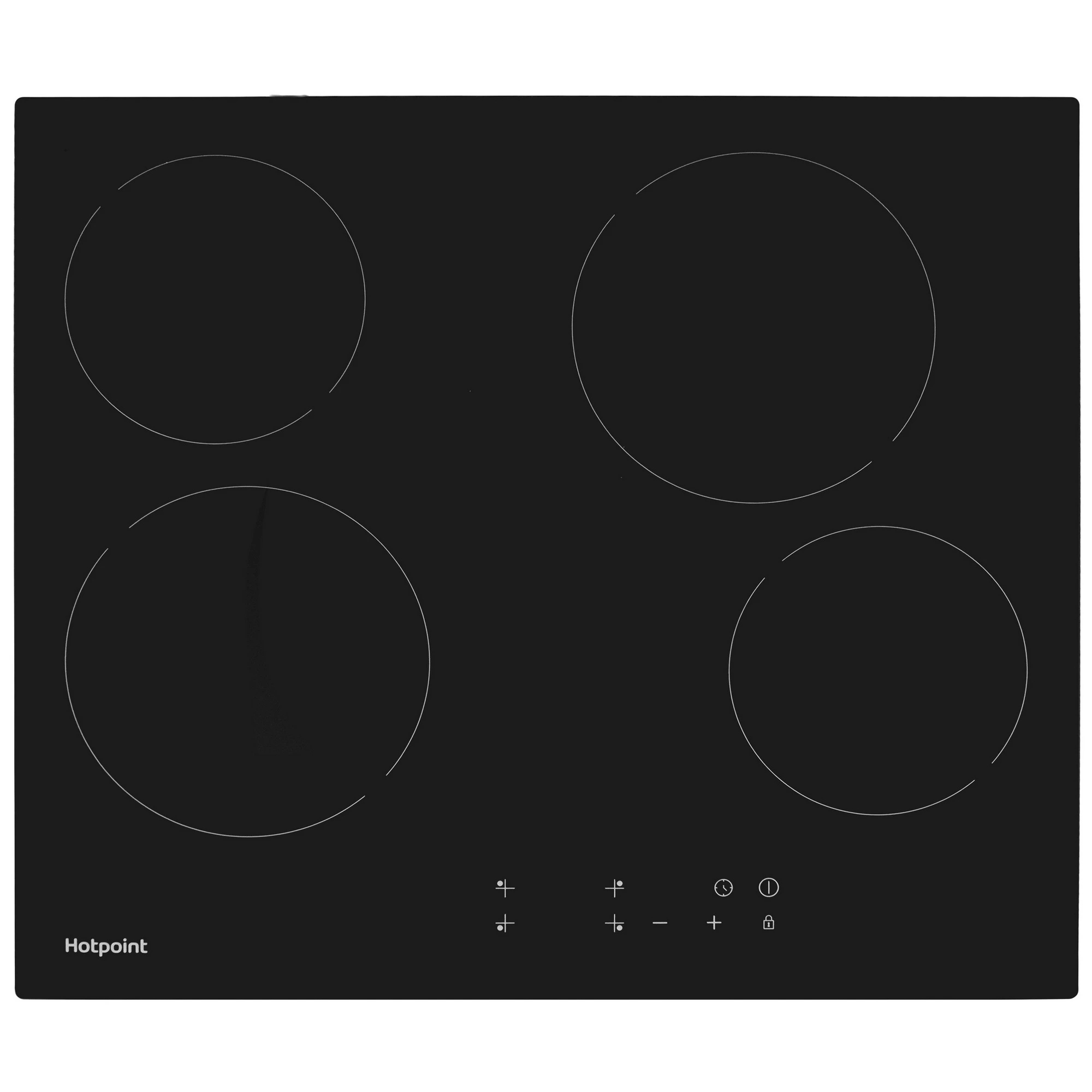 Электрическая варочная поверхность Hotpoint HR 6O1 C, 4 конфорки, стеклокерамика, 6800 Вт