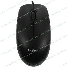 Мышь проводная Logitech B100 черный, 1000 dpi, USB, кнопки - 3