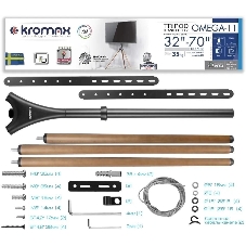 Кронштейн Kromax OMEGA-11 черный/деревянный, 3 шт/уп, Стойка-тренога, для 1 TV 32