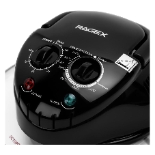 Аэрогриль RAGEX R201-000 черный, 1400 Вт, 12 л, механическое управление, 5 программ