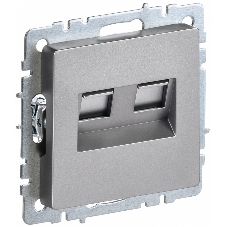 Розетка компьютерная двойная IEK BRITE РК10-2-БрС RJ45 кат.5E сталь