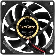 Вентилятор корпусной ExeGate EX07015S2P, 70 мм, 2500 об/мин, 23 дБ, 2-pin, без подсветки
