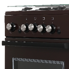 Плита газовая De Luxe 5040.32Г (КР) ЧР 014 коричневый, конфорок 4 шт, духовка 46 л, 50 см x 85 см x 50 см