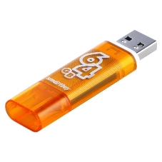 Флешка USB Smartbuy Glossy series Orange (SB64GbGS-Or), 64Gb, USB 2.0, R/W 25/15, оранжевый