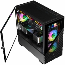 Компьютерный корпус 1STPLAYER DK D7 черный mATX 3x120мм LED fans D7-BK-3F1