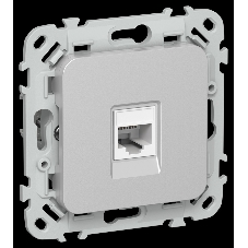 Розетка компьютерная RJ45 категория 5Е UTP РК5е-1-0-ФлА алюминий FLITE