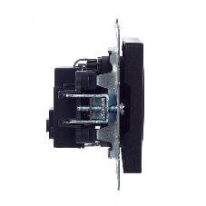 Розетка 1-местная IEK BRITE РС14-1-0-БрЧ (BR-R14-16-K02) с заземлением, с защитными шторками, 16А, черный