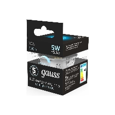 Лампа светодиодная диммируемая Gauss MR16 5Вт 4100К белый GU5.3 530лм 180-265В