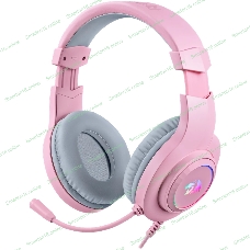 Гарнитура Redragon Hylas розовый, проводная, USB / 2 x mini jack 3.5 мм, подсветка