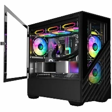 Компьютерный корпус 1STPLAYER DK D7 черный mATX 3x120мм LED fans D7-BK-3F1