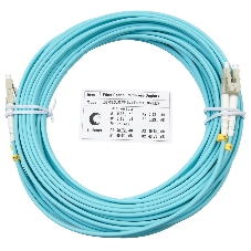 Шнур оптический Cabeus Tight Buffer, Duplex LC/LC, OM3 50/125, LSZH, 10м, d= 3мм, серый хвостовик, аква