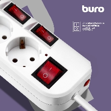 Сетевой фильтр Buro 500SH-5-SW-W 5 м, 5 розеток, белый, коробка