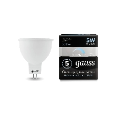 Лампа светодиодная диммируемая Gauss MR16 5Вт 4100К белый GU5.3 530лм 180-265В
