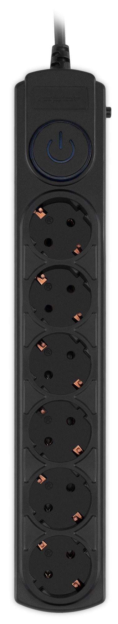 Сетевой фильтр Ippon BK-6-EU-5-10-B 5 м, 6 розеток, черный, коробка